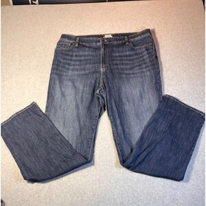 L.L.Bean Favorite Fit Jeans Women's 18 MT Tall Straight Leg Blue Mid Rise Denim